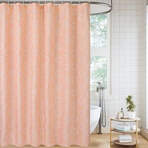 Elegant Peach Floral Shower Curtain